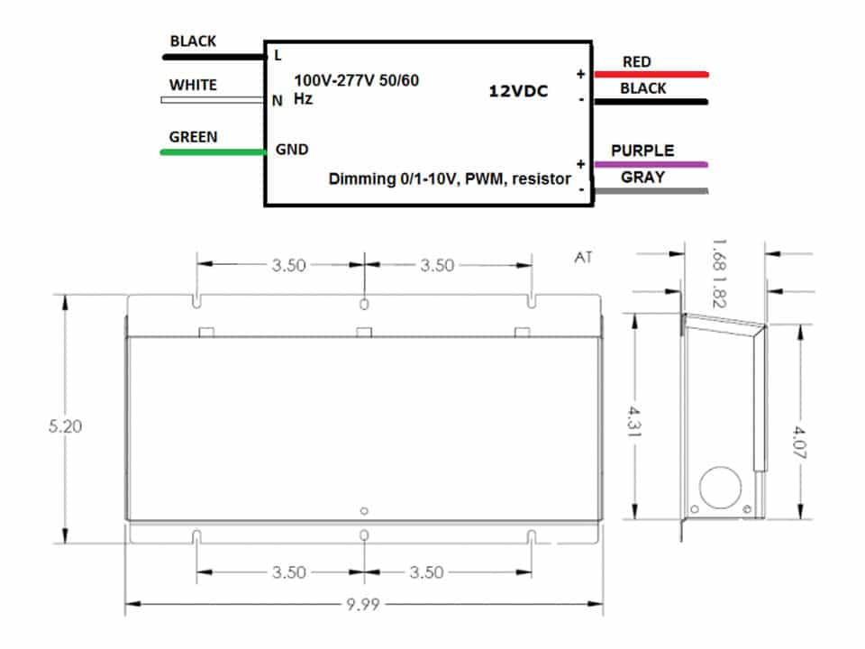 200W 12VDC MLE UD Series Electronic Universal Dimming LED Driver By EMCOD