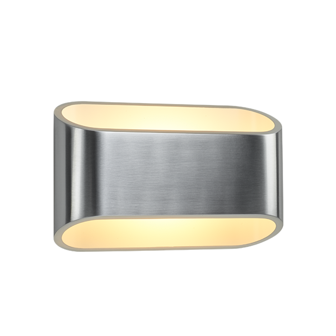 9.2W Eclipse Up & Down Wall Sconce, 3000K CCT, Brushed Chrome/White ...